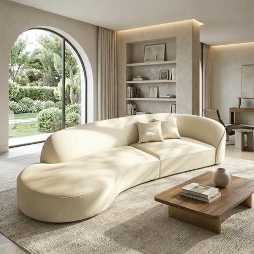 Curved Cloud Fabric Modular Sofa