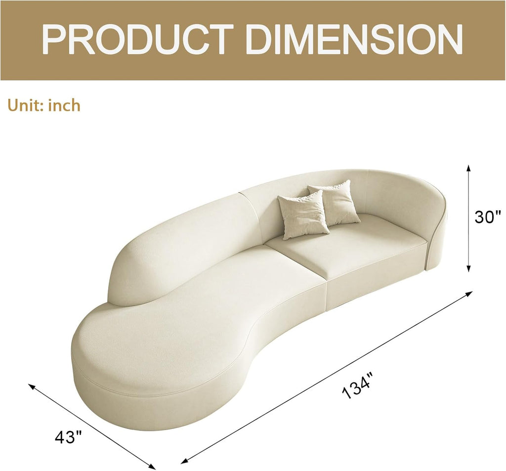 Curved Cloud Fabric Modular Sofa