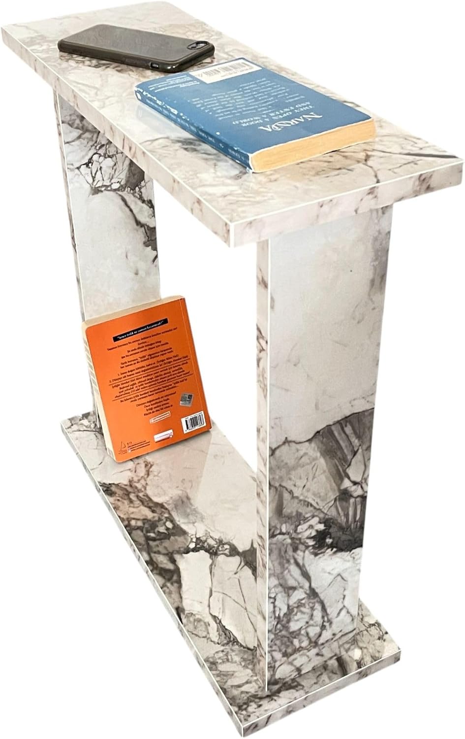 White Marble Slim Side Table