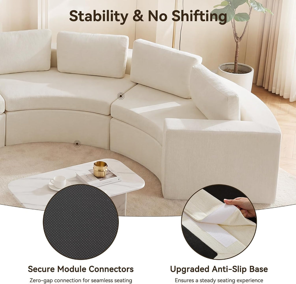 White Curved Cloud 8-Seater Sofa
