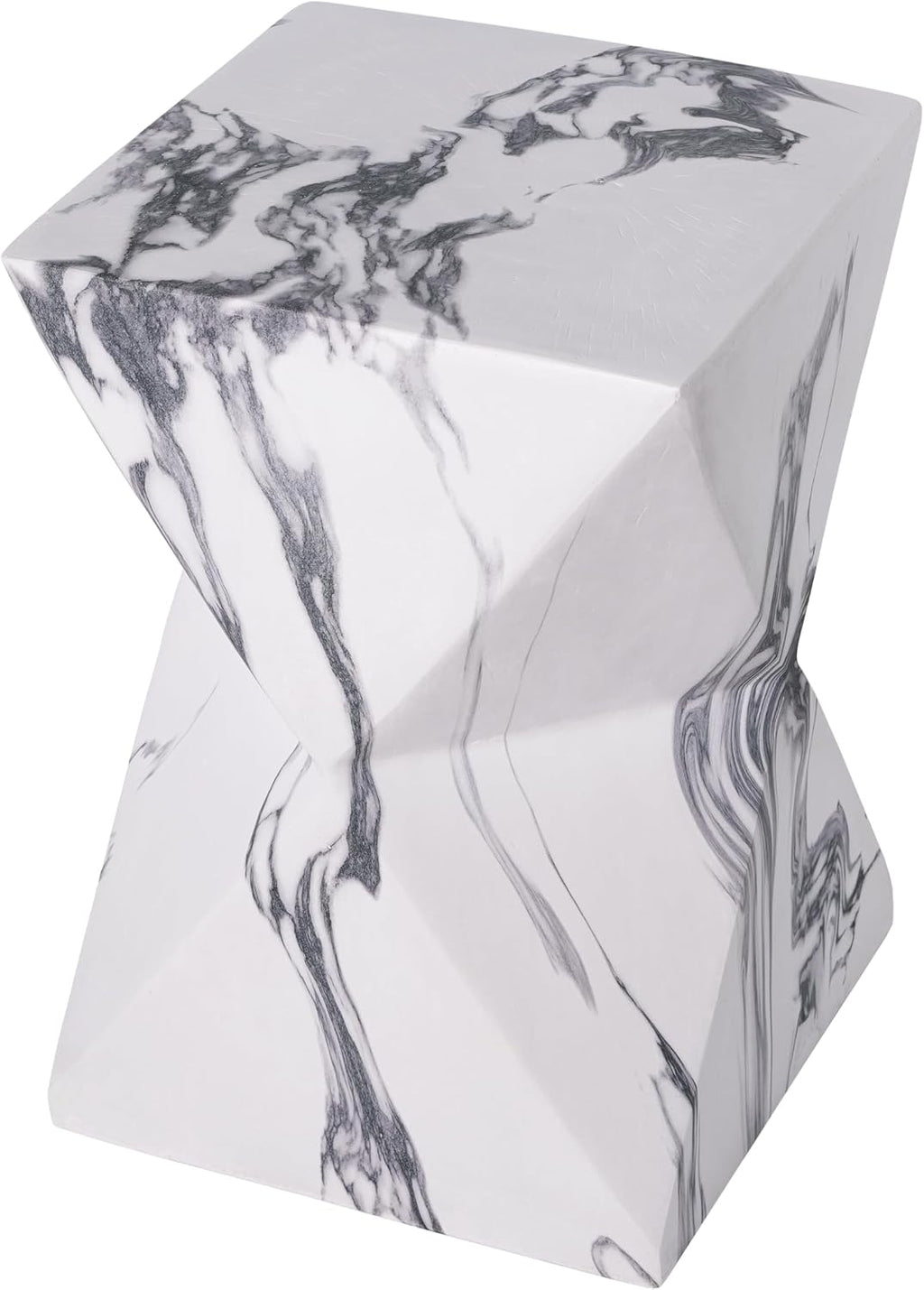 Marble Hourglass Sculptural Side Table