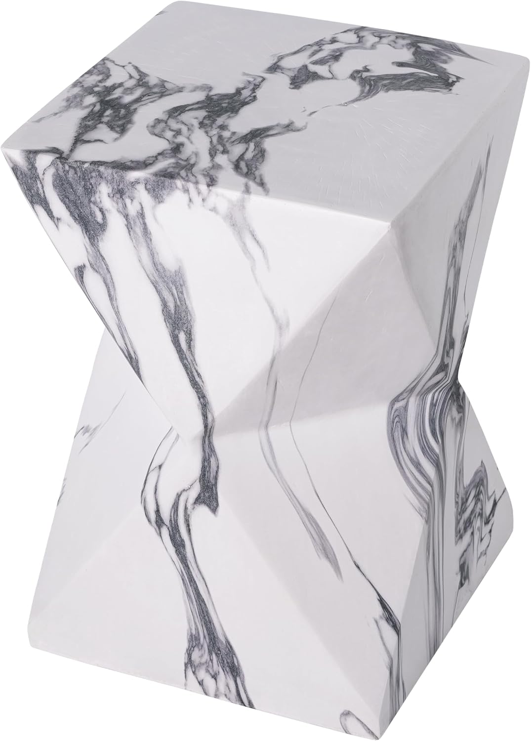 Marble Hourglass Sculptural Side Table
