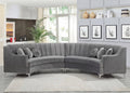 Grey Velvet Arc Cloud Curved Sofa