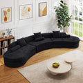 Black Chenille 6 Seater Curved Cloud Modular Sectional Sofa