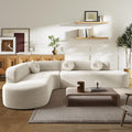 Beige Curved Cloud Floor Sofa