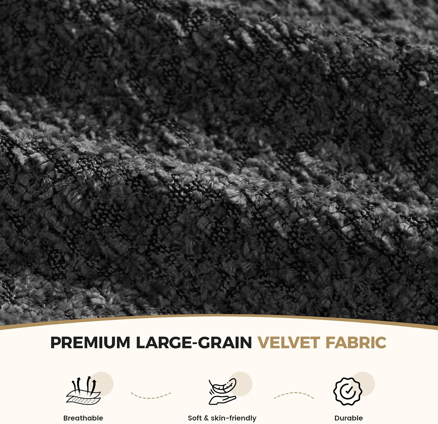 Black Velvet Curved Cloud Sofa
