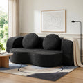 Black Curved Convertible Sofa Bed
