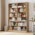 Light Oak Double Wide 6-Tier Bookshelf