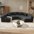 Black Velvet Curved Cloud Sofa