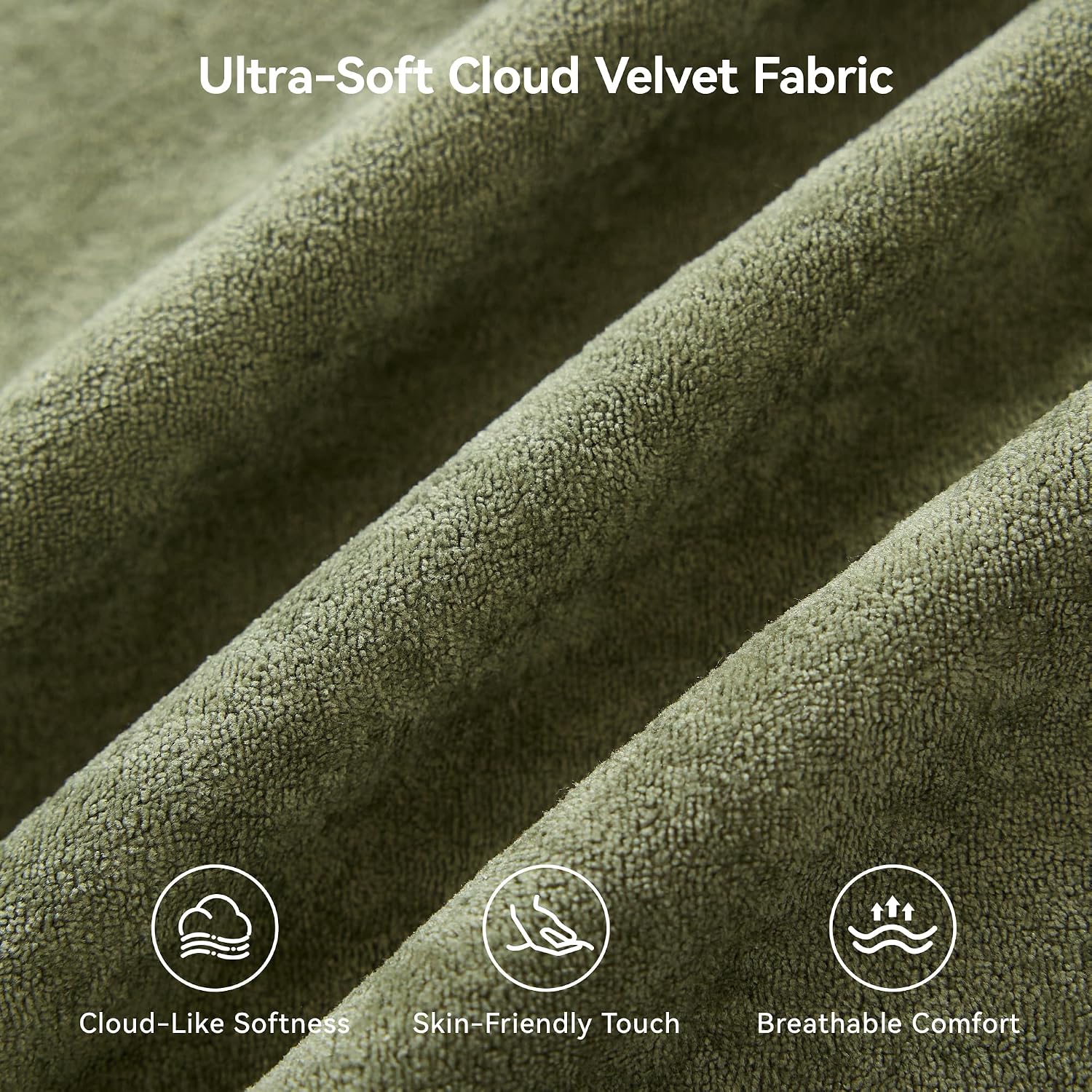 Green Velvet Curved Cloud Sectional Sofa