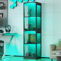 Black RGB Light Glass Display Cabinet