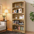 White Oak Modern 5-Tier Open Bookshelf
