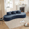 Blue Velvet Curved Cloud Sectional Sofa