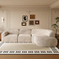 Espresso Curved Sofa Set with Ottoman
