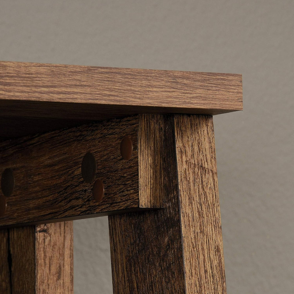 Vintage Oak Trestle 5-Shelf Bookcase