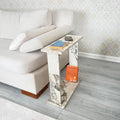 White Marble Slim Side Table