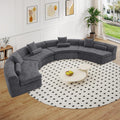 Gray Chenille Curved Cloud Sofa