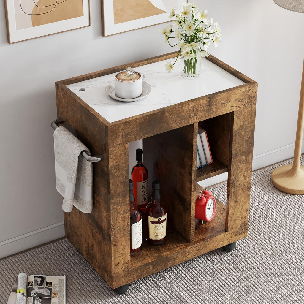 Marble Rolling C-Side Storage Table