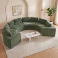 Green Curved Cloud Sectional Sofa