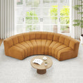 Turmeric Velvet Curved Cloud Sectional Sofa