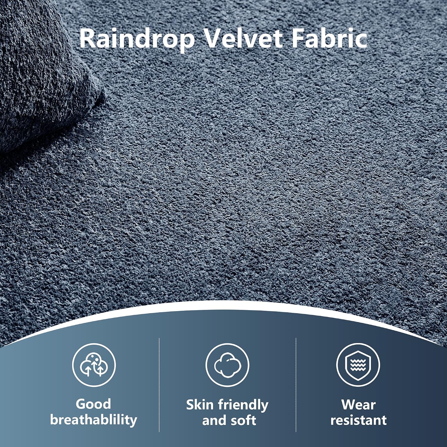 Blue Velvet Curved Cloud Sectional Sofa